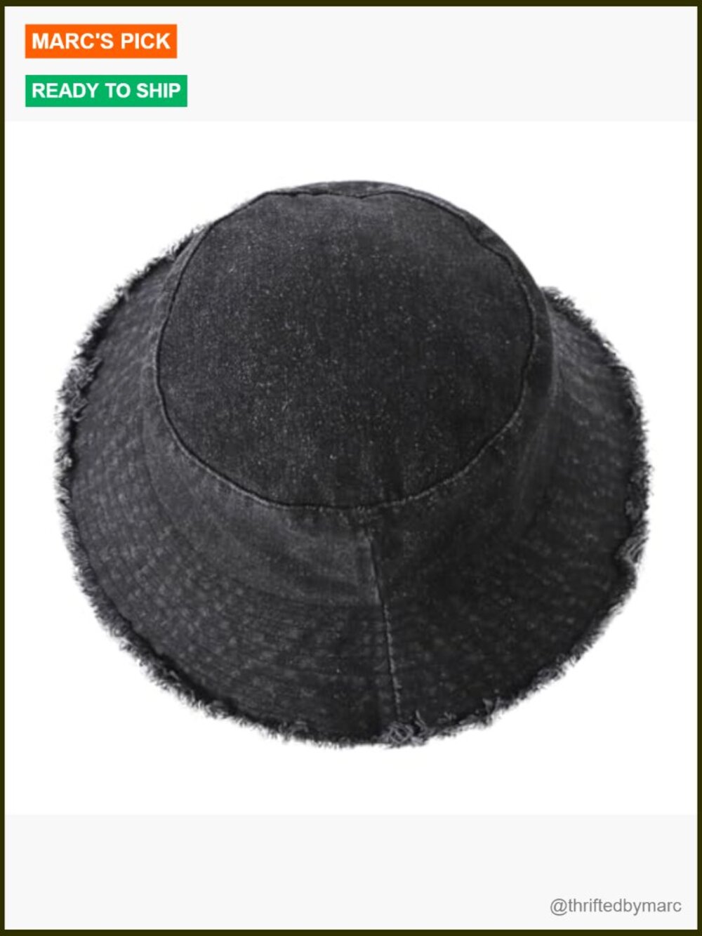 Frayed Denim Bucket Hat Distressed Fisherman Cap Wide Brim Boonie Sun Hat - Picture 6 of 7